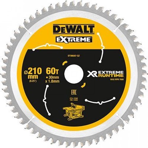 Dewalt accessoires dewalt xr extreme runtime - cirkelzaagblad - 210mm - 60 tanden - flexvolt