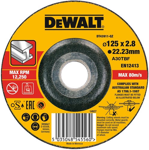 Accesorios dewalt extreme 2x disco de corte metal 125 x 2,8 x 22,2 mm - dt43911-qz