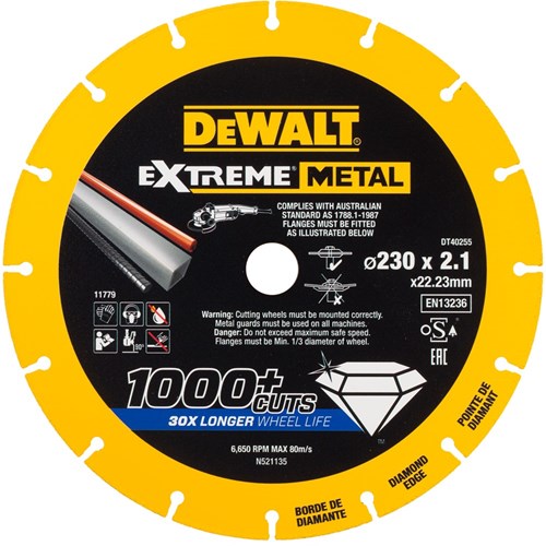 Accesorios Dewalt disco de corte de metal extremo metal 230x22.23x2.1mm - dt40255-qz