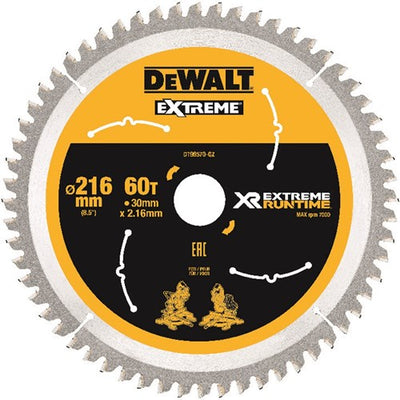 Accessori Dewalt lama per sega circolare extreme runtime 216mm x 30mm 60t - dt99570-qz