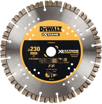 Accessori Dewalt Disco diamantato extreme runtime, segmentato, ø230mm 22.2mm (dcs690) - dt40260-qz