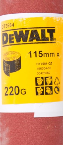 Accesorios dewalt papel de lija, rollo 5 metros, 115mm, k220 - dt3584-qz