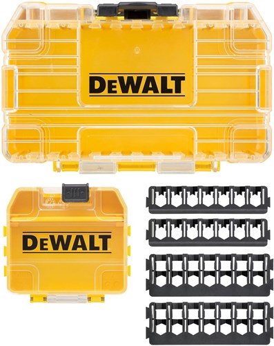 Accessori Dewalt custodia rigida misura piccola vuota x1 + tictac vuota x1 + supporto 7 pezzi 25 mm x2 + supporto 7 pezzi 57 mm x2 - dt70801-qz