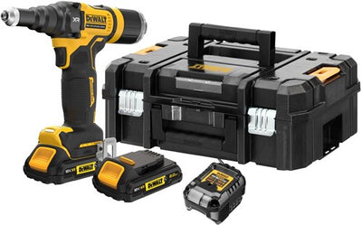 Pistola rivettatrice a batteria Dewalt dcf403d2gt-qw | 4,8 mm | xr 18v ​​| 2 batterie da 2,0 Ah + caricabatterie | nel caso - dcf403d2gt-qw