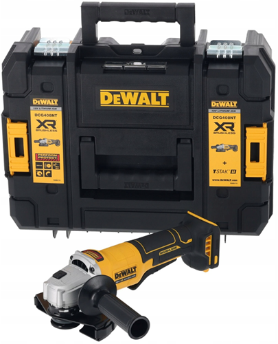 Smerigliatrice angolare a batteria Dewalt DCG408NT-XJ 18V XR | 125 mm | interruttore dell'uomo morto | senza batterie e caricabatterie in tstak - dcg408nt-xj