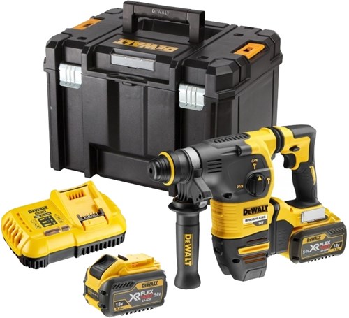 Dewalt dch333x2-qw | trapano a percussione xr flexvolt batteria sds-plus 54v 30mm 3,5j in tstak (2x batteria 9,0ah + caricabatterie rapido) - dch333x2-qw