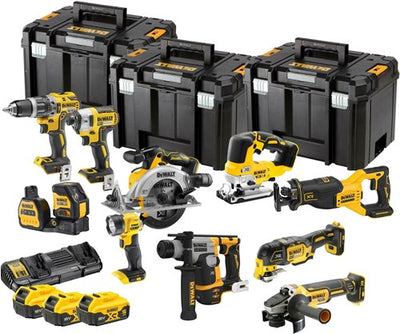 Dewalt dck1012p4t-qw | Confezione combinata da 10 pezzi | xr 18 volt | 5,0 ah | ioni di litio | 4 batterie - dck1012p4t-qw