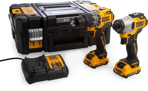 Dewalt dck2111l2t action set trapano a percussione dcd706 + avvitatore a percussione dcf801 12v 3.0ah xr - dck2111l2t