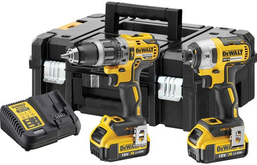 Set batterie Dewalt dck266m2t | dcd796 + dcf887 nel caso t-stak | Ioni di litio 18v 4.0ah - dck266m2t