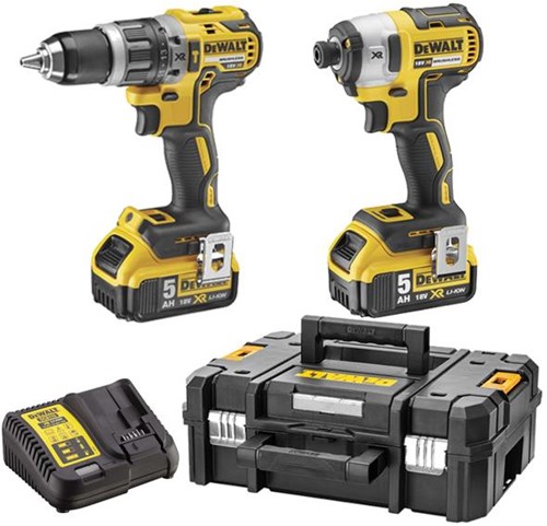 Set batterie Dewalt dck266p2t | dcd796 + dcf887 nel caso t-stak | Ioni di litio 18v 5.0ah - dck266p2t-qw