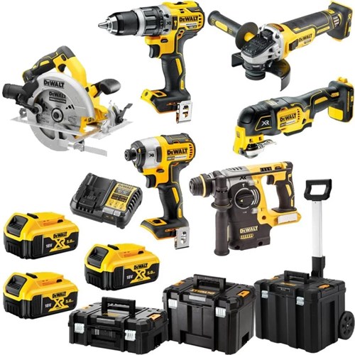 Dewalt dck685p3t | set combinato | dcd796 + dcf887 + dch273 + dcg405 + dcs570 + dcs356 | 18v| 5.0ah agli ioni di litio | in tstak-dck685p3t-qw