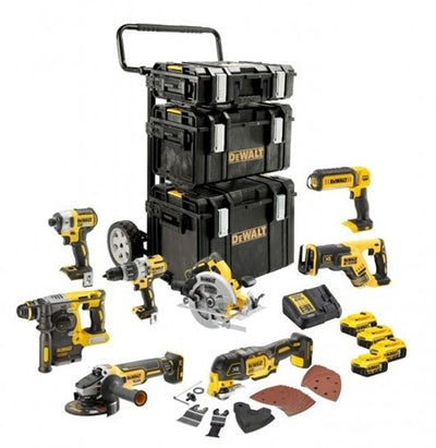 Dewalt dck853p4-qw | Set combinato batterie XR 18 V per 8 macchine in sistema robusto (4 batterie 5,0 Ah + caricabatterie DCB132) - dck853p4-qw