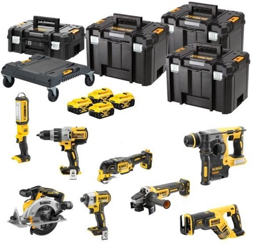 Dewalt dck853p4t-qw | Juego combinado de baterías xr 18v 8 máquinas en tstak (batería 4x 5.0ah + cargador) - dck853p4t-qw