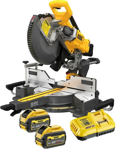 Troncatrice a taglio trasversale Dewalt dcs781x2-qw 54v xr flexvolt | 305 mm | 2 batterie da 9,0 Ah + caricabatterie rapido - dcs781x2-qw