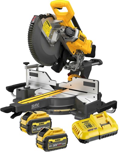 Sierra ingletadora de corte transversal Dewalt dcs781x2-qw 54v xr flexvolt | 305 mm | 2x batería 9.0ah + cargador rápido - dcs781x2-qw