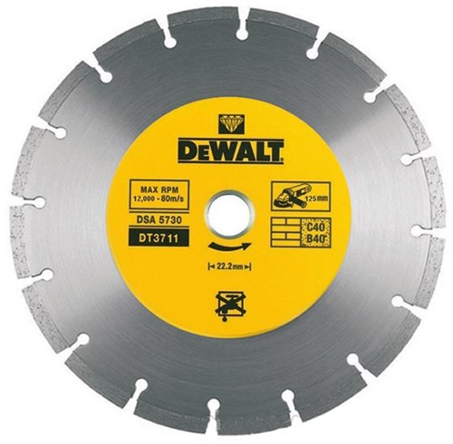Disco diamantato Dewalt segmentato 125mm dt3711 - dt3711-qz