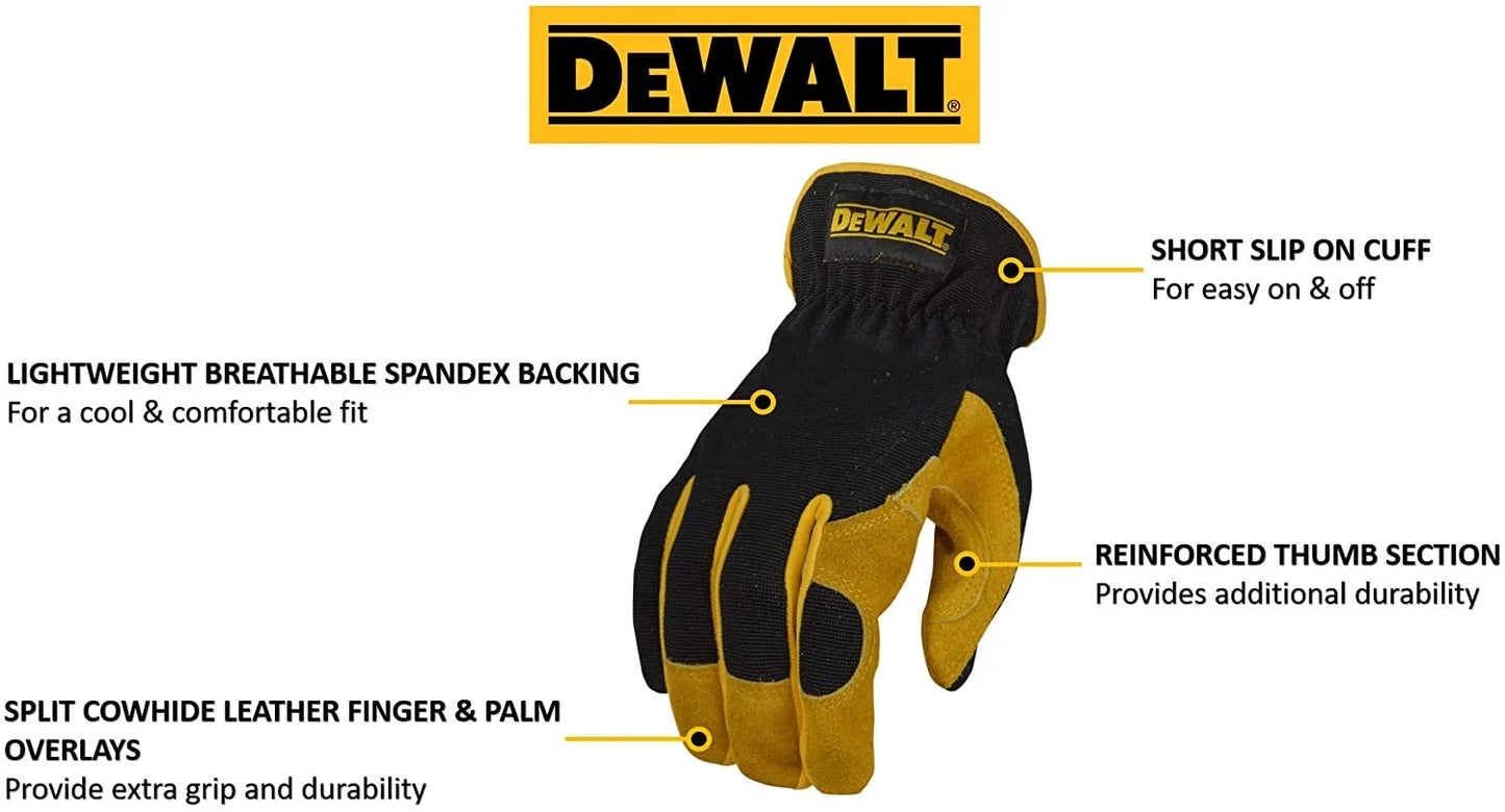 Guante de trabajo de cuero Dewalt dpg216l | talla l - dpg216leu