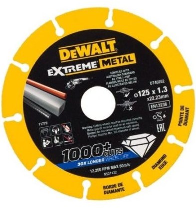 Dewalt DT40252 disco diamantato in metallo estremo | 125 x 22,23 x 1,3 mm - dt40252-qz