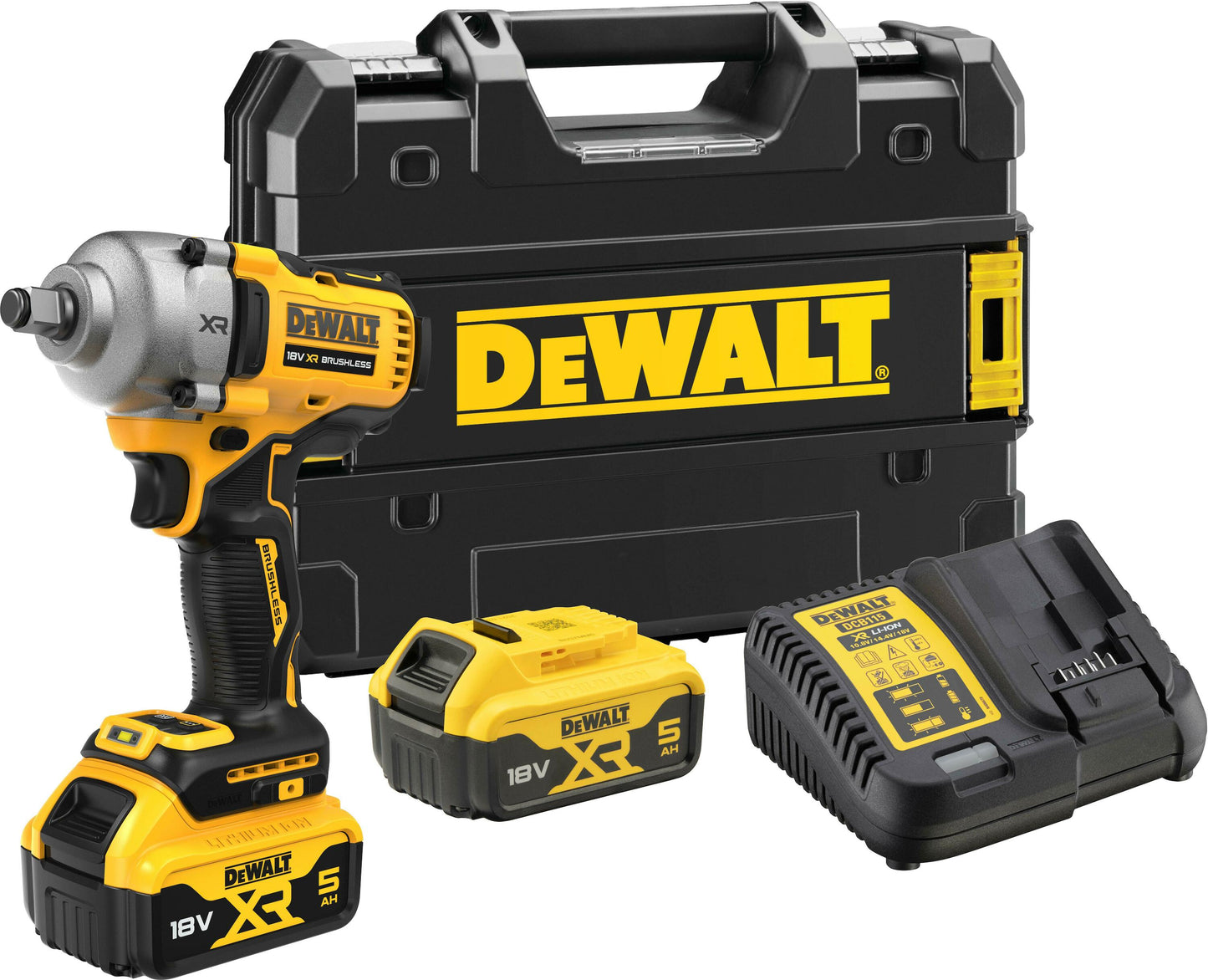 Dewalt dcf891p2t | 18v xr | avvitatore a percussione a batteria | 1 2 | 2 batterie da 5,0 Ah + caricabatterie | in t-stak dcf891p2t-qw