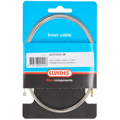 Engranaje Cable interno Acero inoxidable 2 pezones 3 metros 6451 72RVS 3M