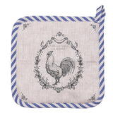 Clayre eef pannenlap haan beige blauw 20x20cm - afbeelding 1