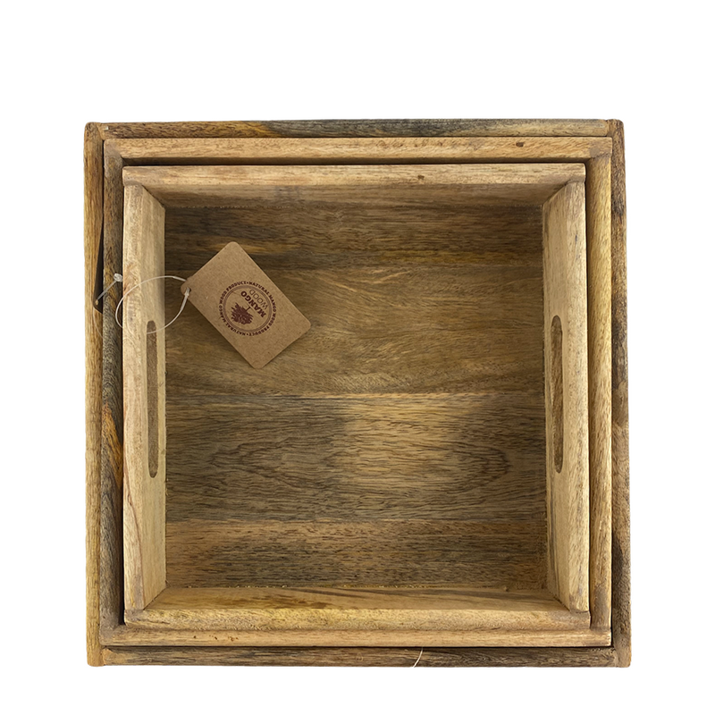 Vassoio in legno di mango 3 pezzi