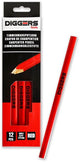 Lápiz de carpintero excavadores | 24cm | rojo | 12 piezas - dig388