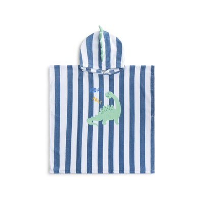 Dino | Poncho de playa de algodón azul 65 x 65 cm