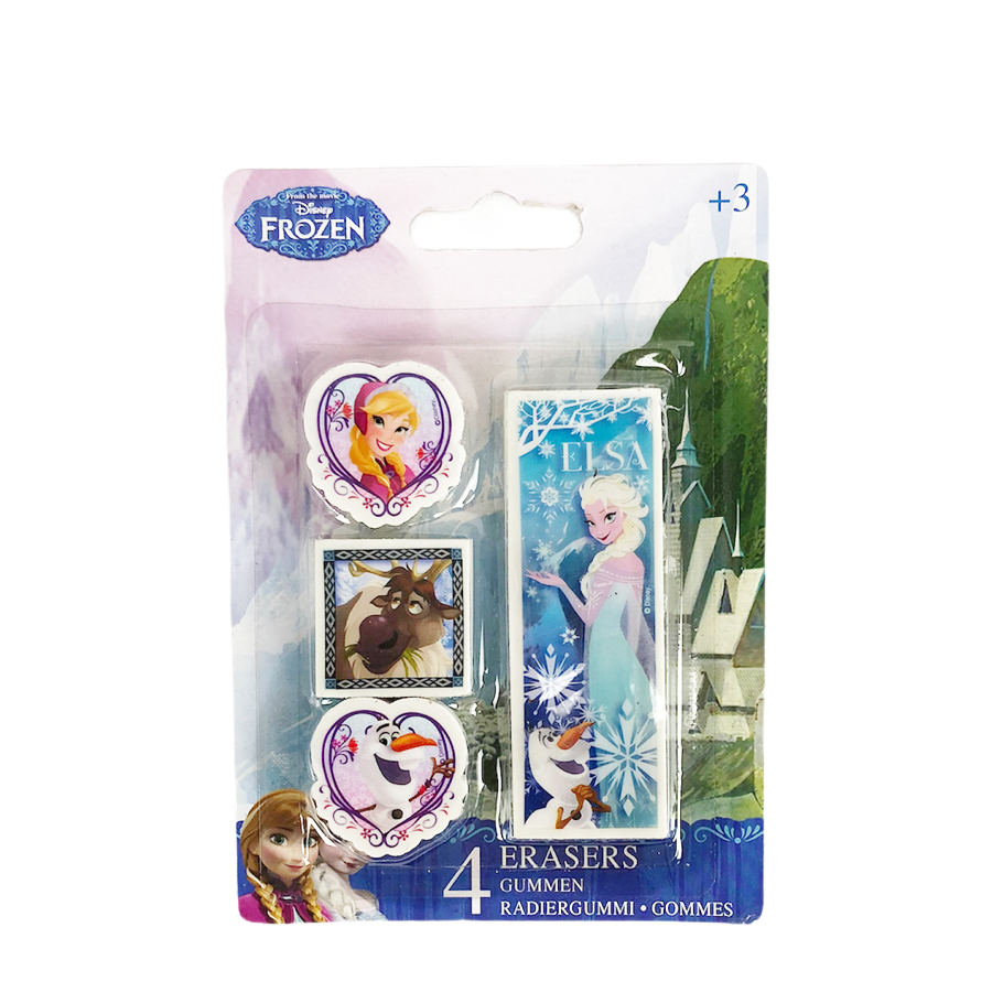 Gomas de borrar disney frozen 4 piezas