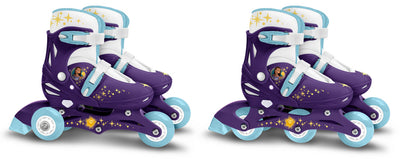 Disney Wish 2 en 1 tri patinatías en línea semi-softs de color púrpura tamaño 27-30