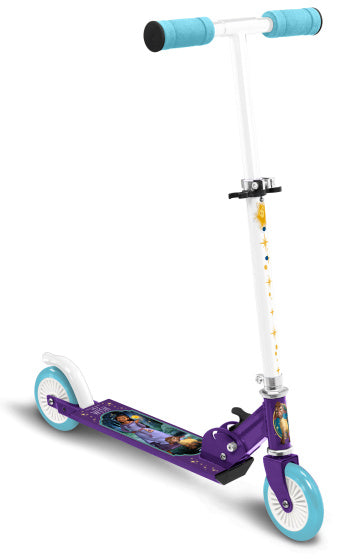 Disney Wish de 2 ruedas Kinderstep freno de pie plegable Púrpura azul