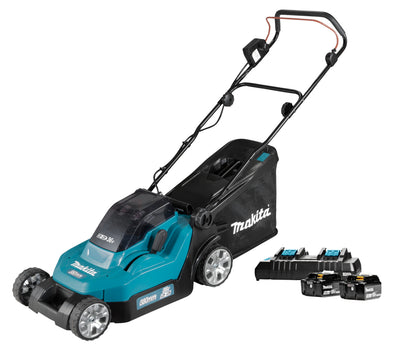 Makita dlm382pt2 | tosaerba a batteria | 38 cm| con 2 batterie da 18 V 5,0 Ah