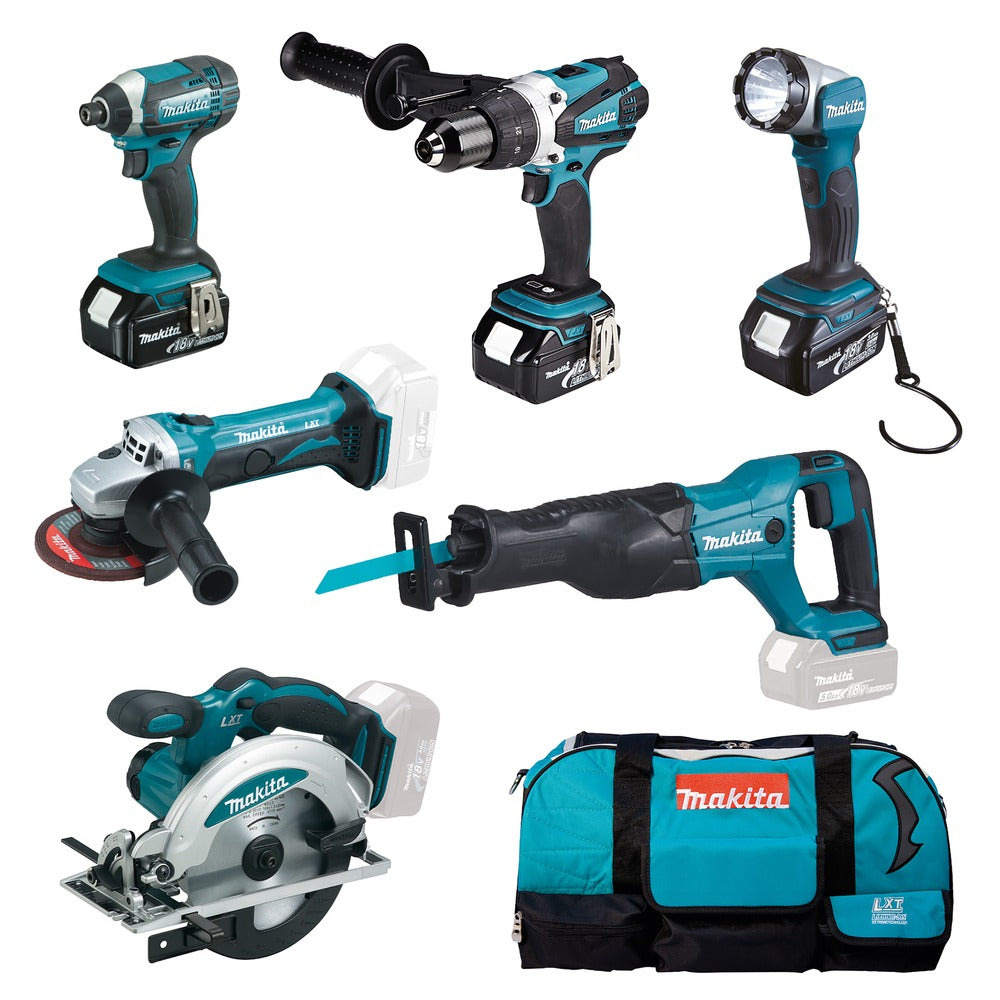 Makita dlx6046 - Set combinato da 6 pezzi 18v batterie agli ioni di litio 3x 3.0ah