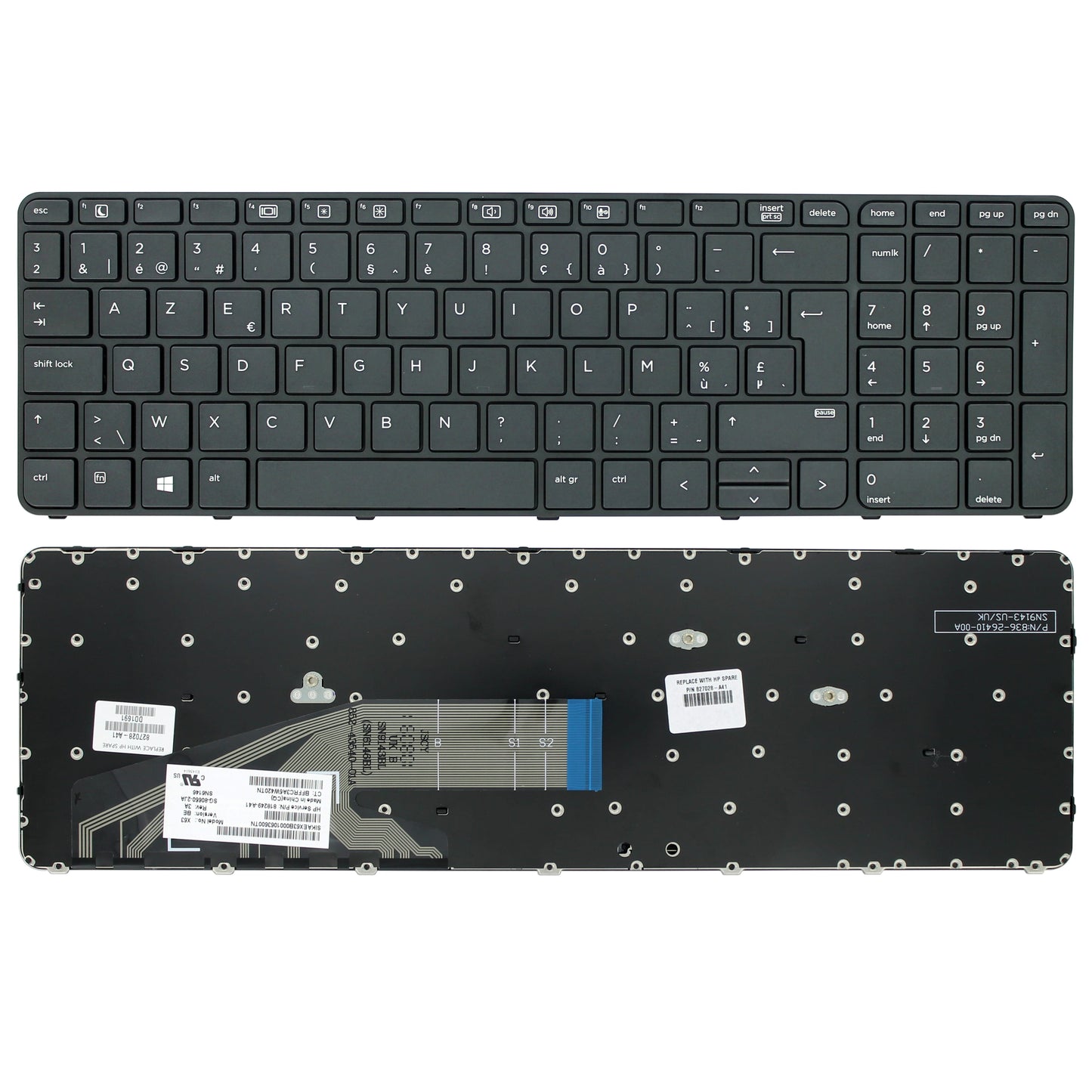 HP Keyboard de la computadora portátil Azerty Be