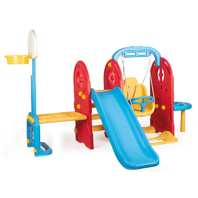 Dolu 7 in 1 Play set con slitta e rossa blu swing