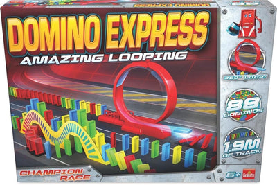 Goliath Domino esprime un'incredibile gara di campioni di pietre del domino in loop con torre di slalom