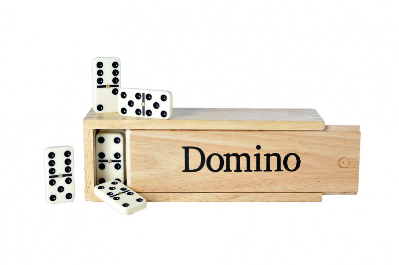 Angeltoys dominospel (dubbel 6) in houten kistje