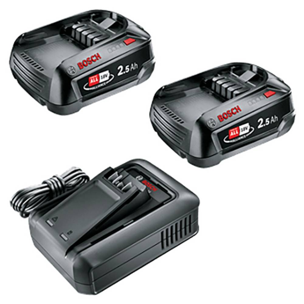Bosch verde 1600a031t5 18v li-ion batería de arranque (2x 2.5ah) + cargador ya 18v-44