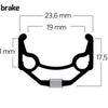 Ryde b.v. llanta 28' - 14 zac19rs 28'-622 negra cnc 32 gts. base de datos