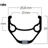 Ryde b.v. velg 28' - 14 622 zac421 aluminium cnc zwart db 32gts.