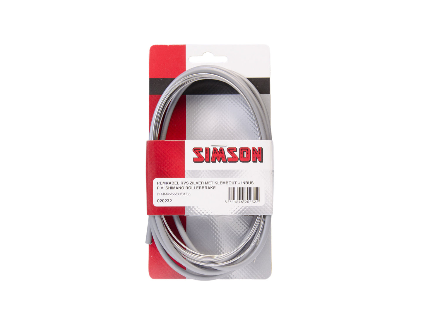 Simson RollerBrake Brake Cable Conjunto de cable Stravs gris en la tarjeta