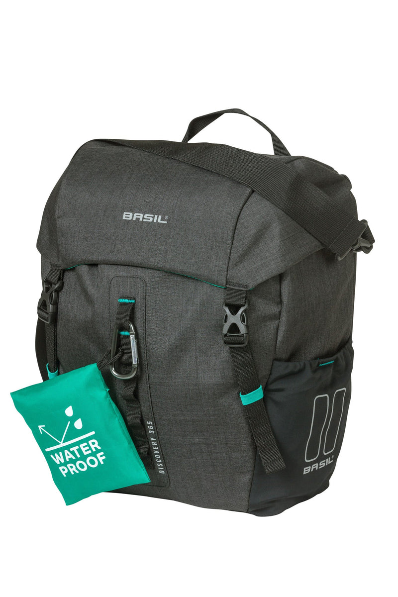 Basil Discovery 365D Borsa per biciclette singola M - leggero, compatto, impermeabile - nero