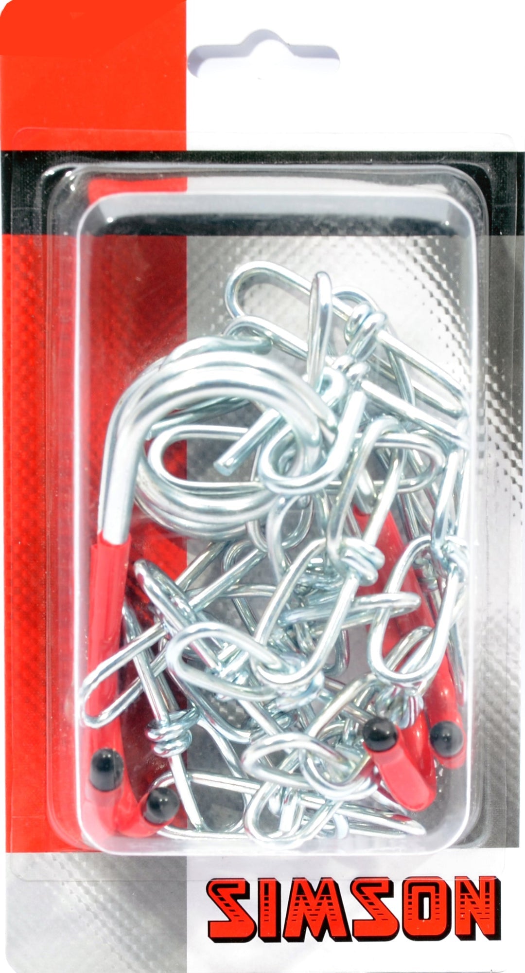 Catene di sospensione con ganci Silver rosso 2 pezzi