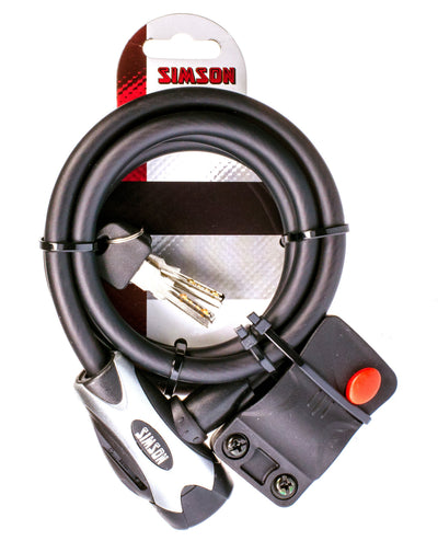 Simson Cable Lock Regular XL - 10x150cm - Negro - Sin arte - Biciclismo