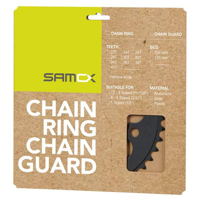 Corona per bici elettrica Samox con cuscinetto in ottone NW 38T BCD 104 mm. 1 2x3 32 e 11 128 acciaio nero