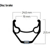 Ryde b.v. llanta 28' - 14 zac2000 28'-622 disco completamente negro (buje simple)