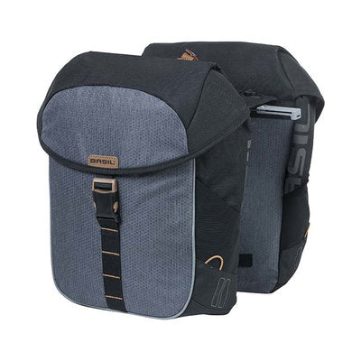 Basil Miles Double Bag - Dubbele fietstas, unisex, sportief, 34L, waterdicht, zwart