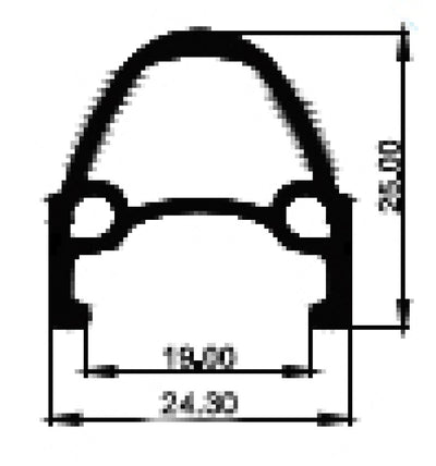 Rim 28 inch 622 Primax E SRX Black 36 sharpened side