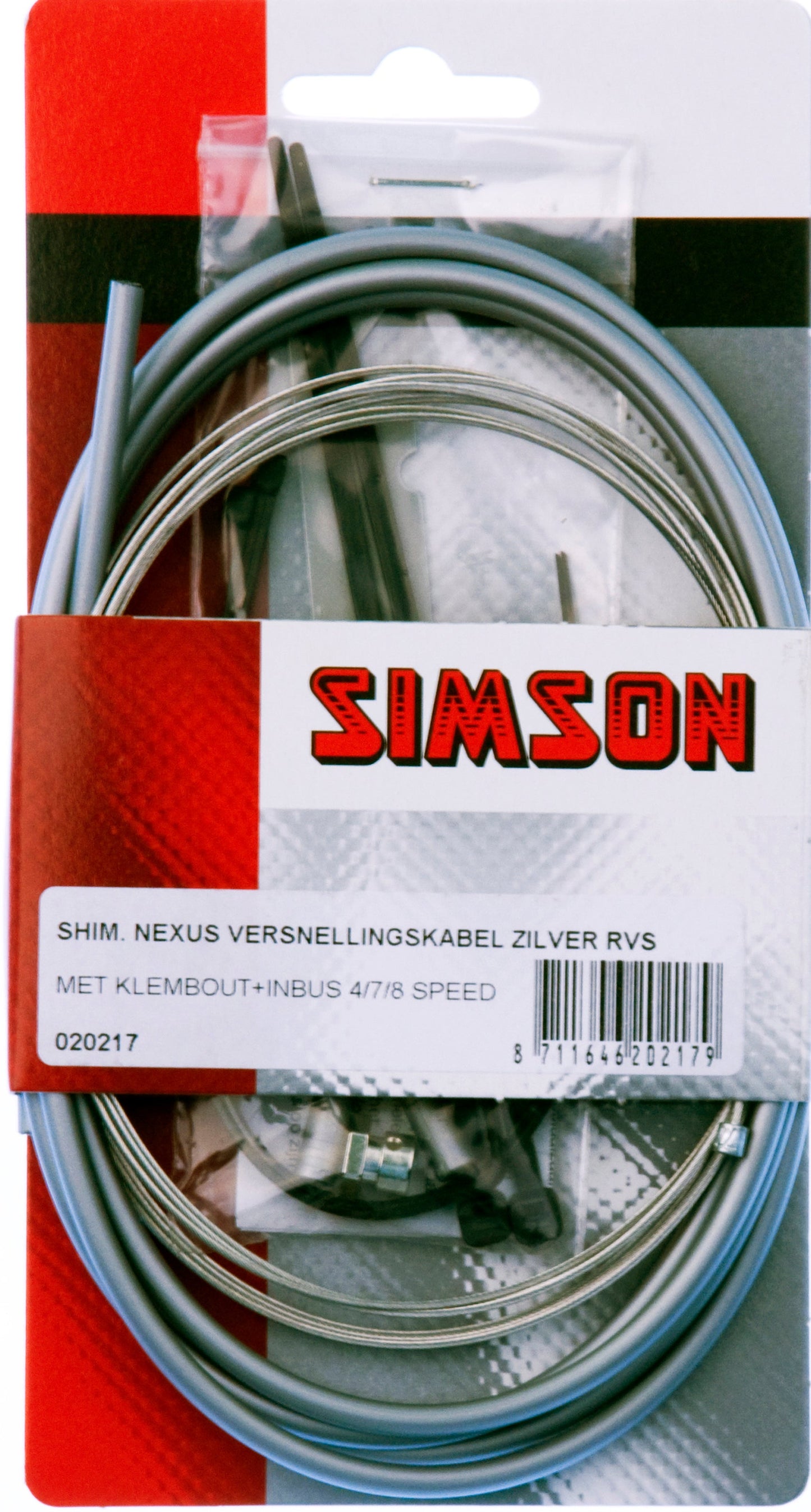 versnellingskabel set Nexus 1700 2150 mm grijs zilver