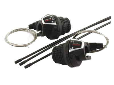 Shimano revoshifterset tourney 3x6 speed 1800 2050mm zwart
